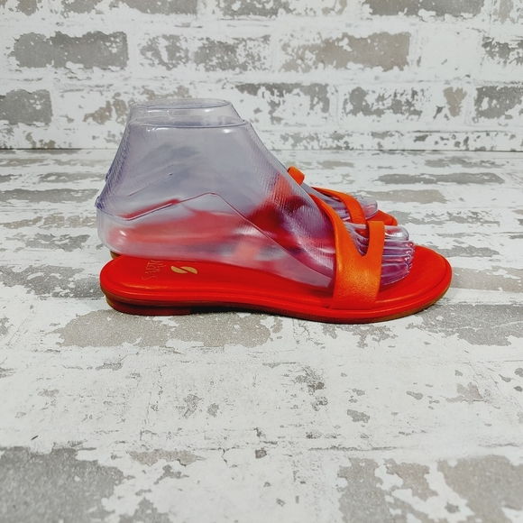 New Sarto By Franco Sarto Women's Red Leather Gwyneth Slide Flat Sandals V177 - Picture 5 of 12